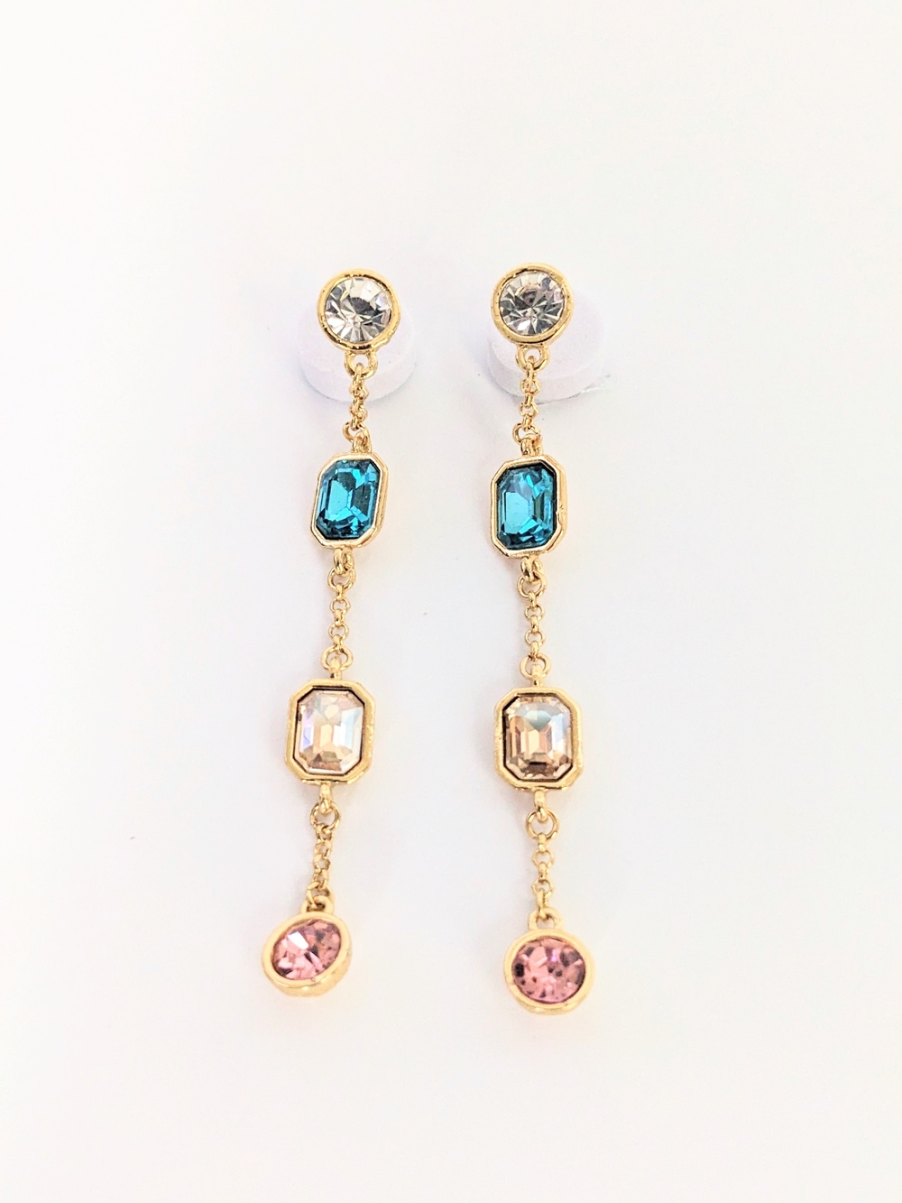 Linear Crystal Drop Earrings